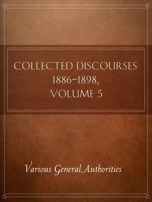 cover image of Collected Discourses 1886-1898, Volume 5